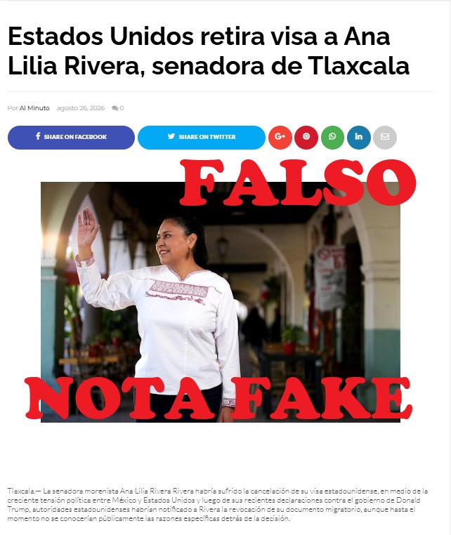 Arrecia guerra sucia con interés político contra Ana Lilia Rivera; difunden nota falsa sobre visa