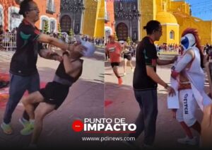 Derriban a corredores sin folio en plena Carrera de Colores, en Huamantla, Tlaxcala